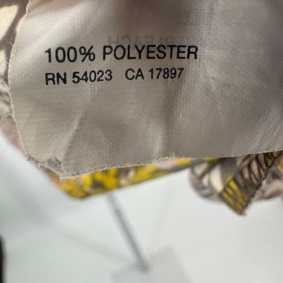 Gap Blouse Printed Ruffle V-neck WMNS S Gray/Pink/Yellow Sleeveless Geo Pattern - Picture 9 of 9